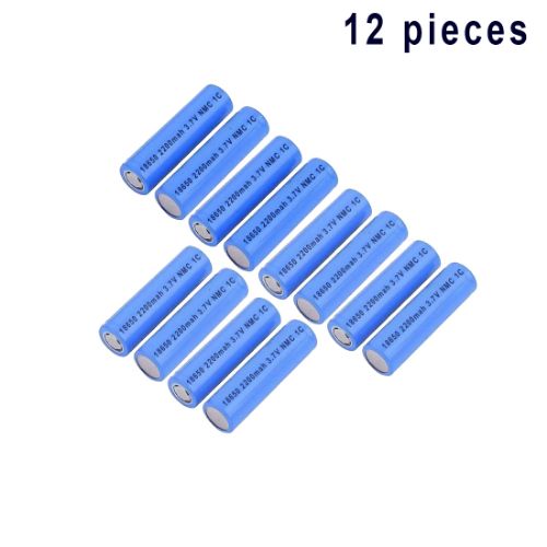 18650 NMC Cell 3.7V 2200 mAh 1C ( Pack of 12 )